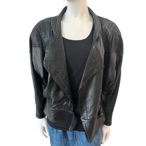 Vintage Leather Bomber Style Jacket